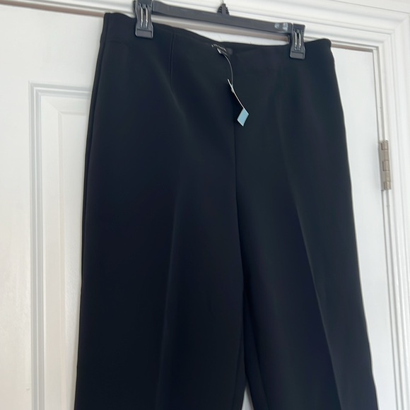 ANN TAYLOR PETITE BLACK WIDE LEG CROPPED PANTS NWT - Picture 2 of 6